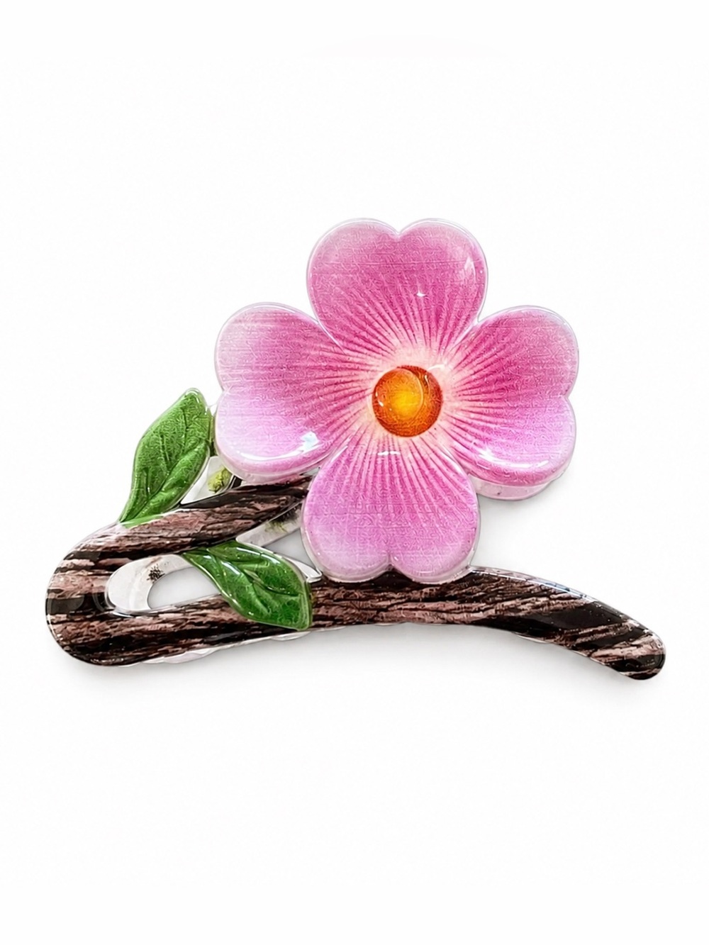 New Flower Floral Daisy Orchid Purple Pink 3" Glossy Lobster Claw Hair Clip